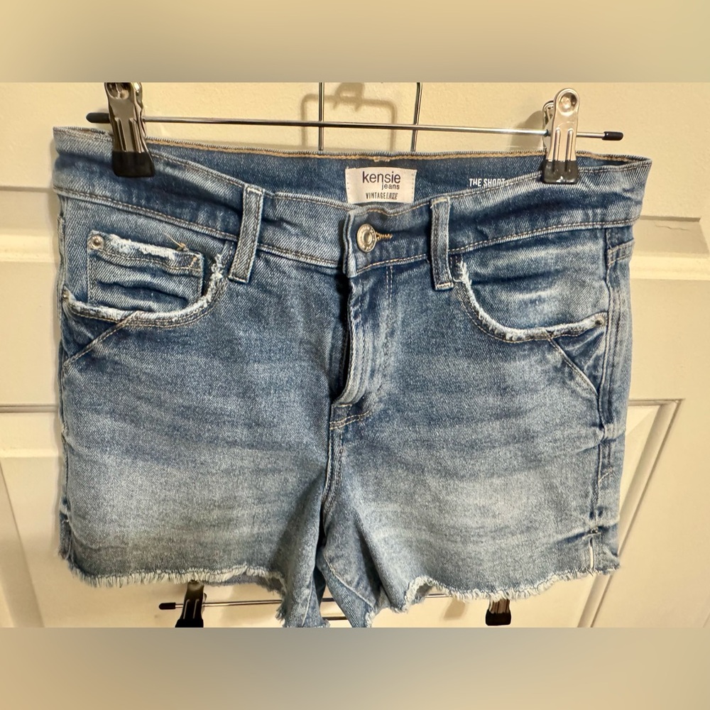 Kensie Faded Blue Denim Shorts